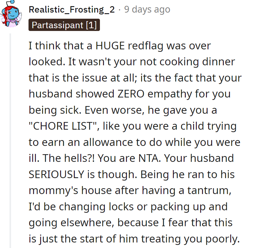 Husband lacks empathy, throws tantrums? Change the locks or move out.