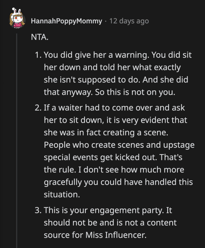 OP did what she could even before the party to avoid a spectacle like this, but her sister obviously didn't care