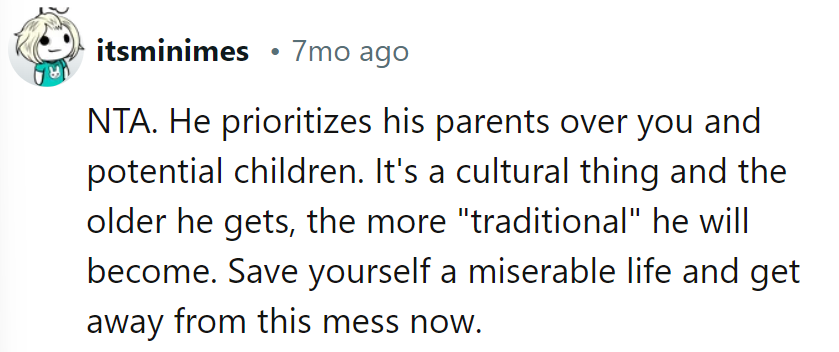 He's painting a traditional trap, but OP's future deserves a brighter canvas.