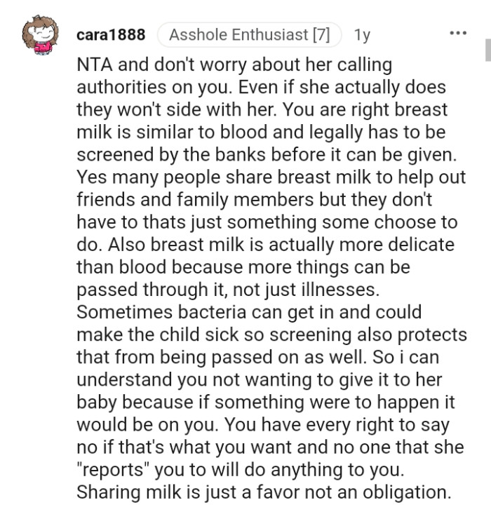 Many people share breast milk to help out friends