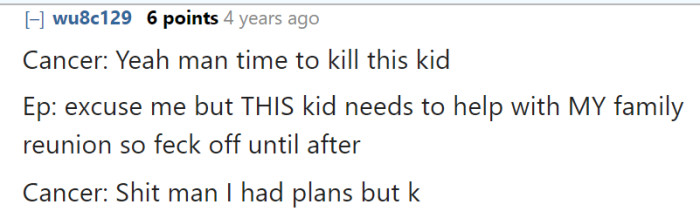 Making jokes is what this whole comment section was about because we really can't believe that the parents said anything like this to OP in response.