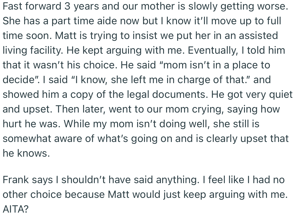 Matt Found Out Years Later When Their Mom's Health Had Deteriorated. This Left Him in Tears, Causing a New Problem for the Family