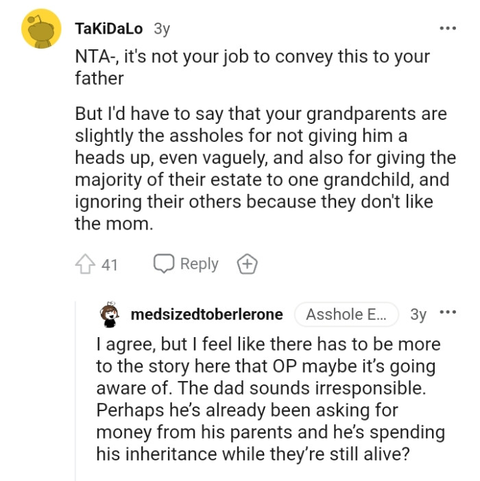 Your grandparents should have given him a heads-up