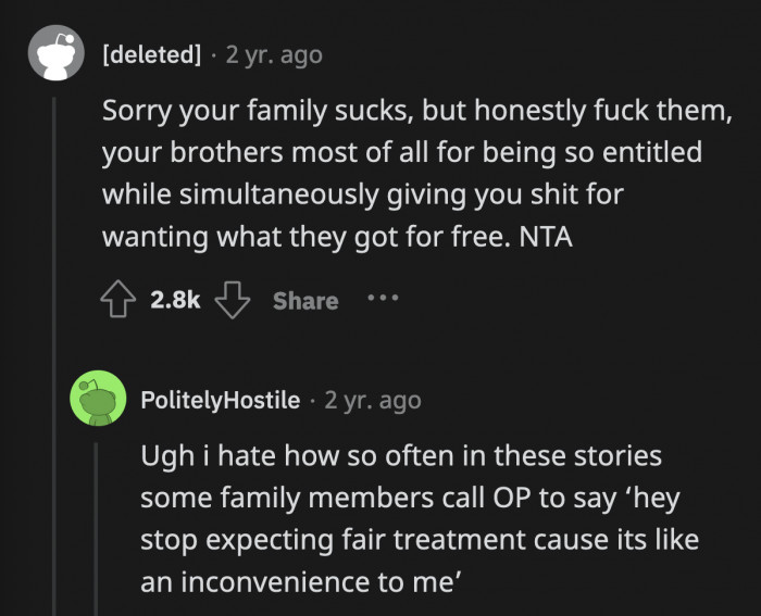 None of her family deserve to be a part of OP's life or share in her successes & milestones