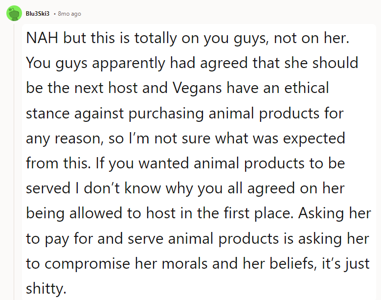 Yeah, I feel like OP would be an asshole to ask his sister to cook meat dishes as a vegan.