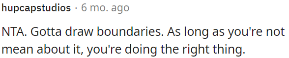 Setting boundaries is important.