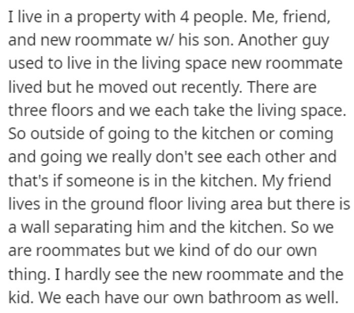 OP lives in a property with 4 other people