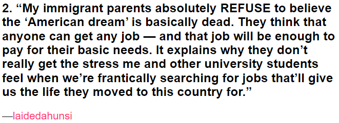 The belief in the American dream.