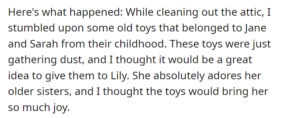 Attic cleaning jackpot: old toys of Jane and Sarah.