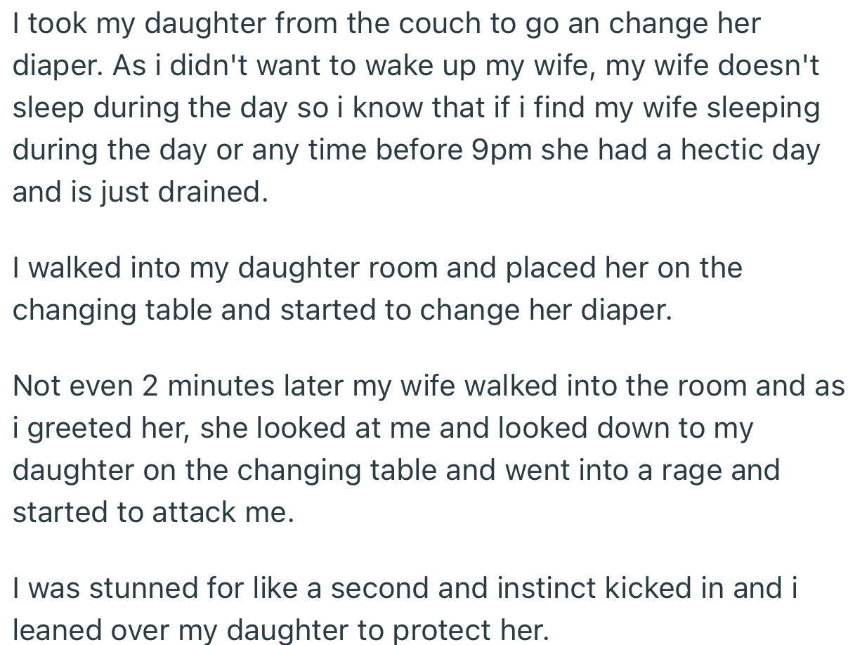 OP’s Wife Was Enraged When She Walked Into the Room to Find OP Changing Their Daughter’s Diaper
