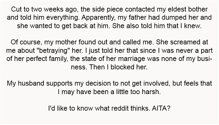 She screamed at me about 