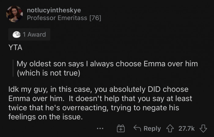 Sam did not overreact; he was simply fed up.