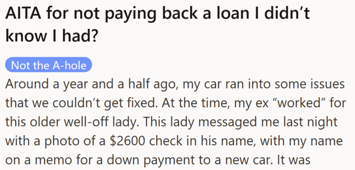 A woman discovers a stranger has named her in a loan she never agreed to.