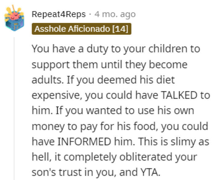 Losing the son's trust