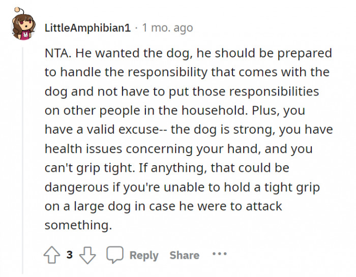 Again, owning a dog comes with great responsibility.