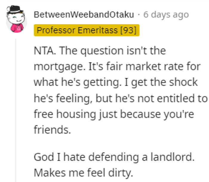 This might be the first time you see people defending a landlord