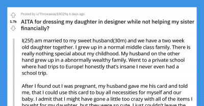 Drama Ensues After Lady Bought Designer Clothes For Her Baby Instead Of Giving The Cash To Her Entitled Sister