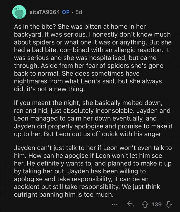 Leon is not willing to speak with Jayden at all.