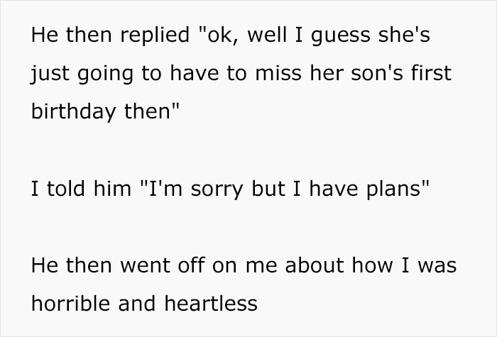 Naturally, he was then bombarded with messages saying how heartless he was for not taking the shift.