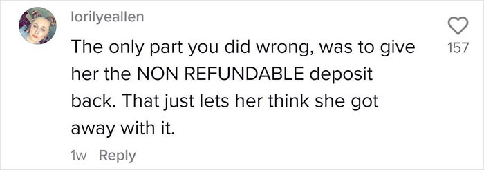 And she thought she was in the right!