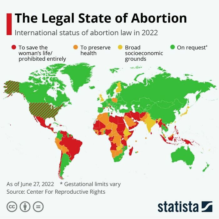 33. This Map Shows The International Status Of Abortion Law In June 2022
