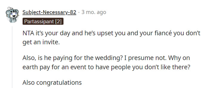 Paying for unwelcome guests? That's not in the wedding budget!