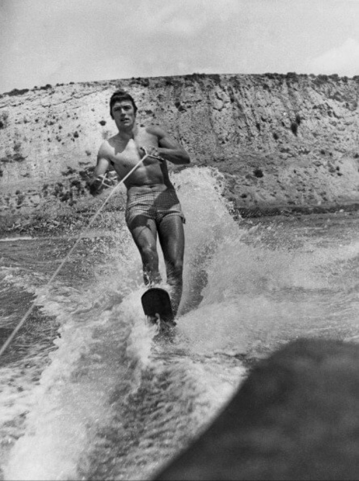 10. Clint Eastwood is having fun waterskiing