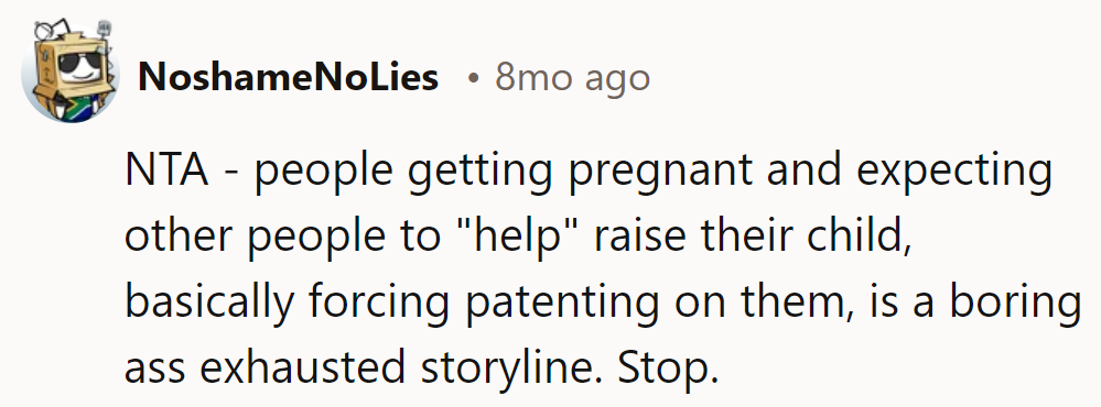 It's time to cancel this tired rerun. Parenthood isn't a group project.