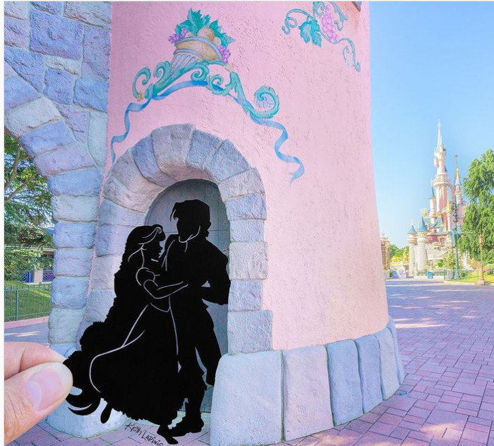 2. Rapunzel and Eugene hiding away in Disneyland Paris