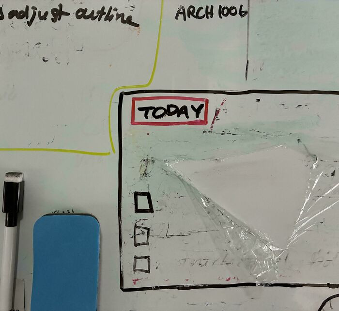 "For The Past 4 Months, I’ve Been Drawing On The Protective Wrapping Of My Whiteboard"