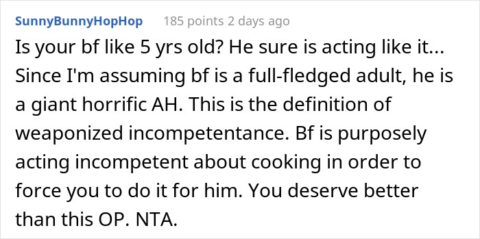 He isn't acting like an adult.