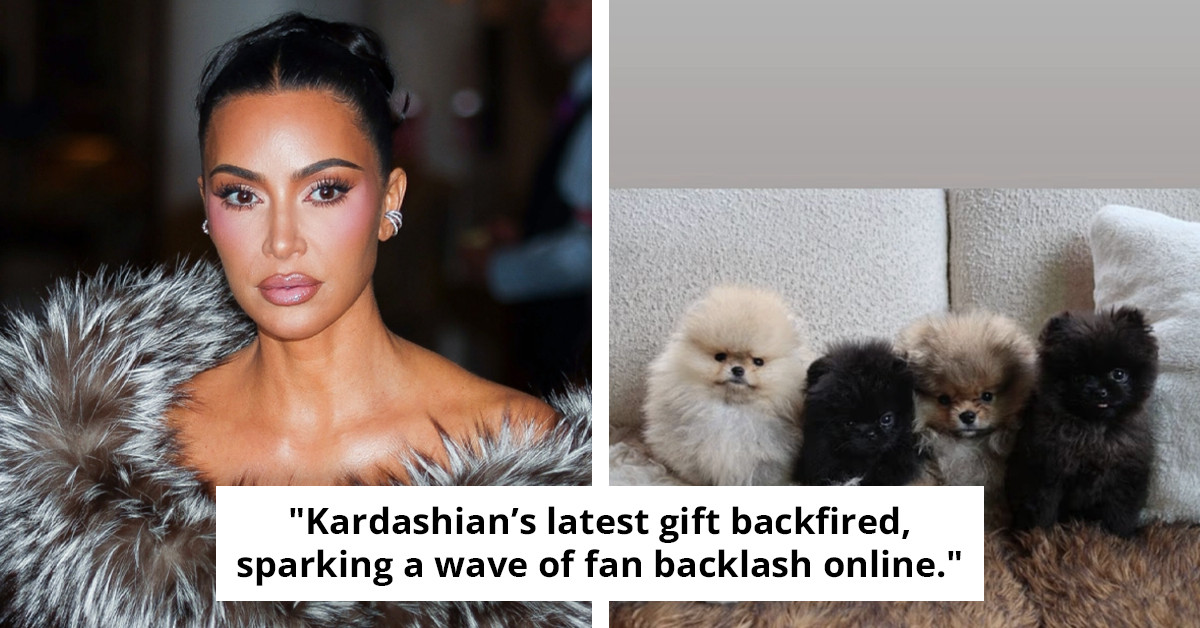 PETA Criticizes Kim Kardashian for Gifting Puppies to Her Children at Christmas