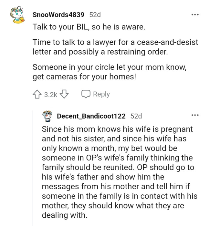 Someone in the OP's Circle Let His Mom Know About It