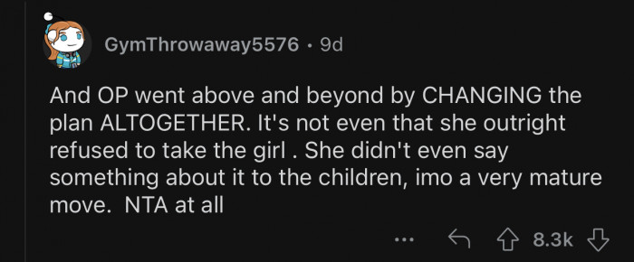 OP never mentioned anything to the kids and simply changed the plans.