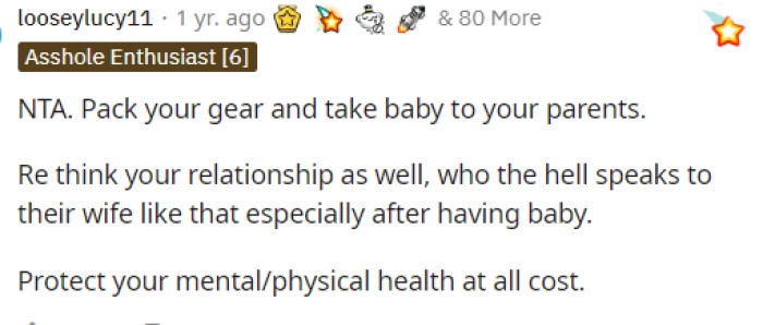 People quickly came to the comments to let her know that this was not okay; she was not in the wrong, and that what her husband was doing was also not okay.