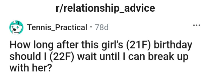 So she went to the r/relationship_advice subreddit to ask...