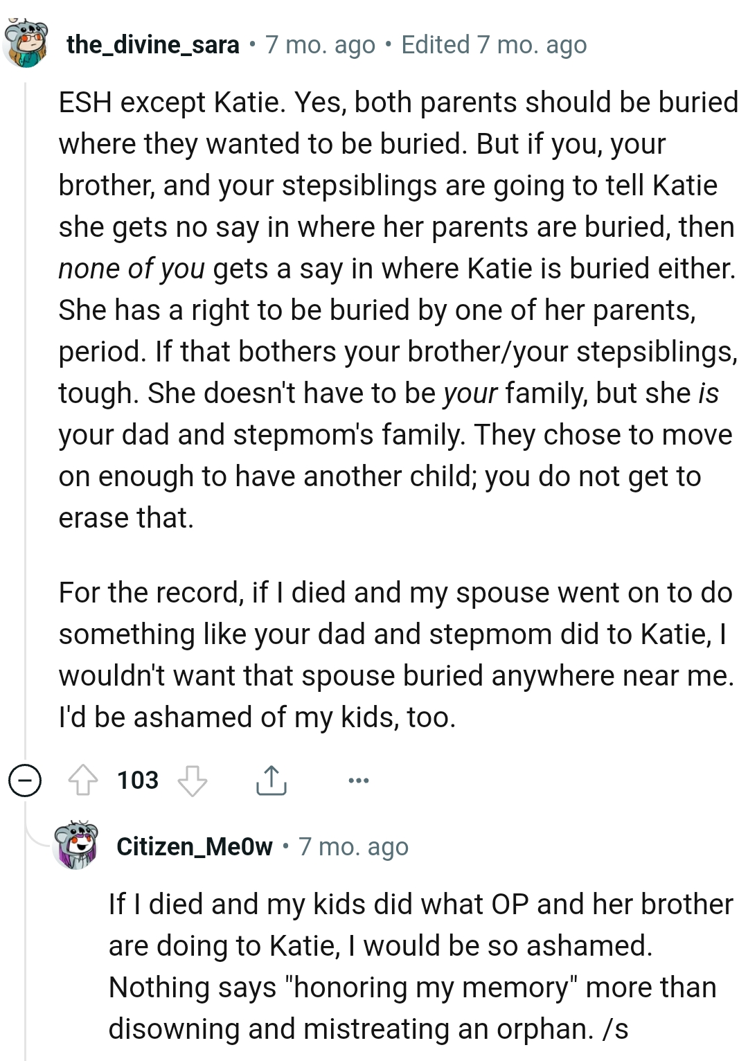 Both Parents Should Be Buried Where They Wish to