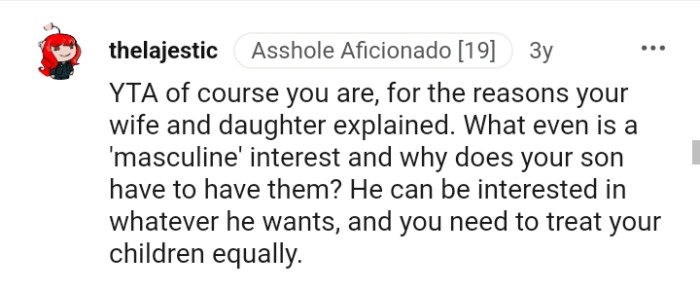 The OP needs to treat his children equally