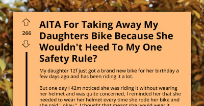 Dad Called ‘Too Harsh’ After Taking Daughter’s Bike For Refusing To Wear Helmet