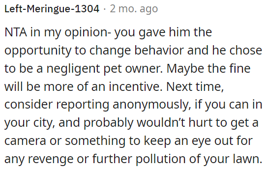 OP gave him a chance to improve, but he opted to neglect his pet.