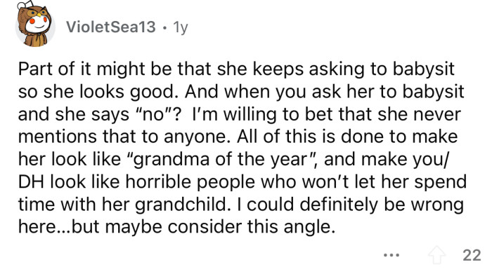 She Just Wants to Make Herself Look Good.