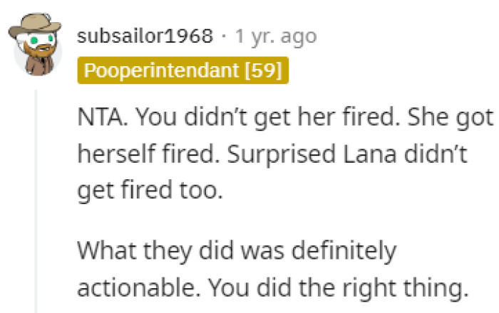 She did it to herself