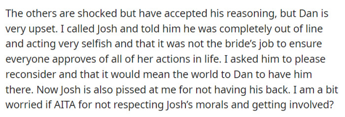 OP then called out Josh for being 