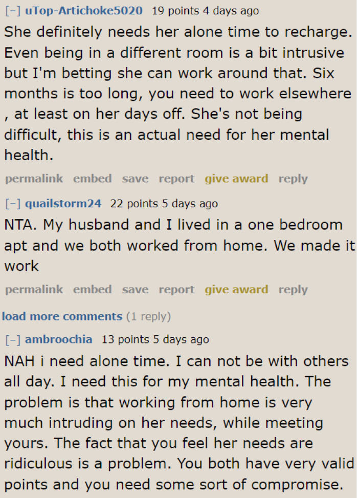 Both are entitled to how they spend time at home. It's all about compromise.