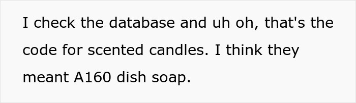 One code was for scented candles.