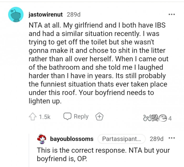 Your boyfriend needs to lighten up