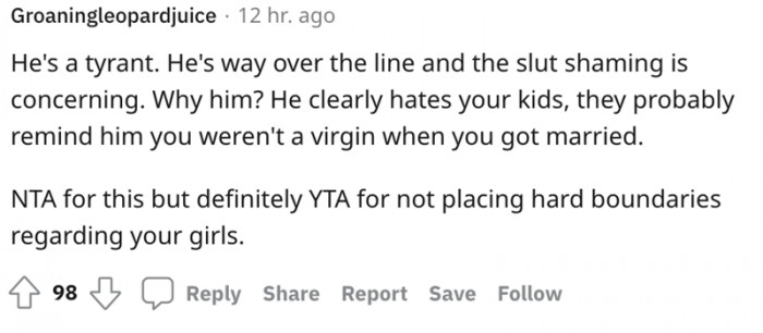 13. He is way over the line