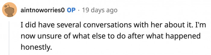 We have one specific suggestion for what you should do next, OP