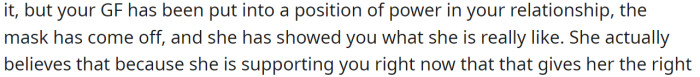 It's a terrible situation to be in because he clearly wasn't okay with that response from her, but she didn't seem to care how he felt at all.