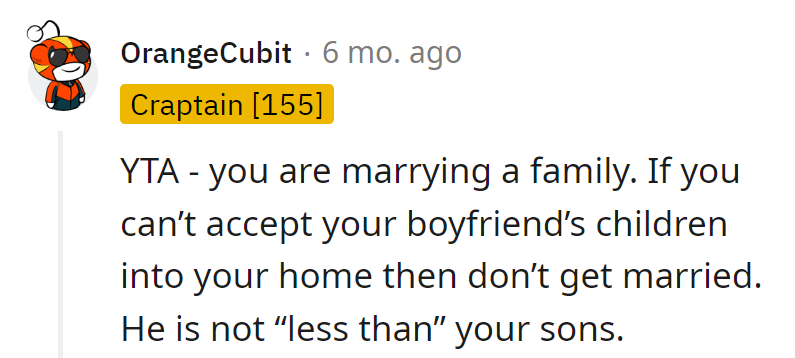 Marriage means family blend—no room for 